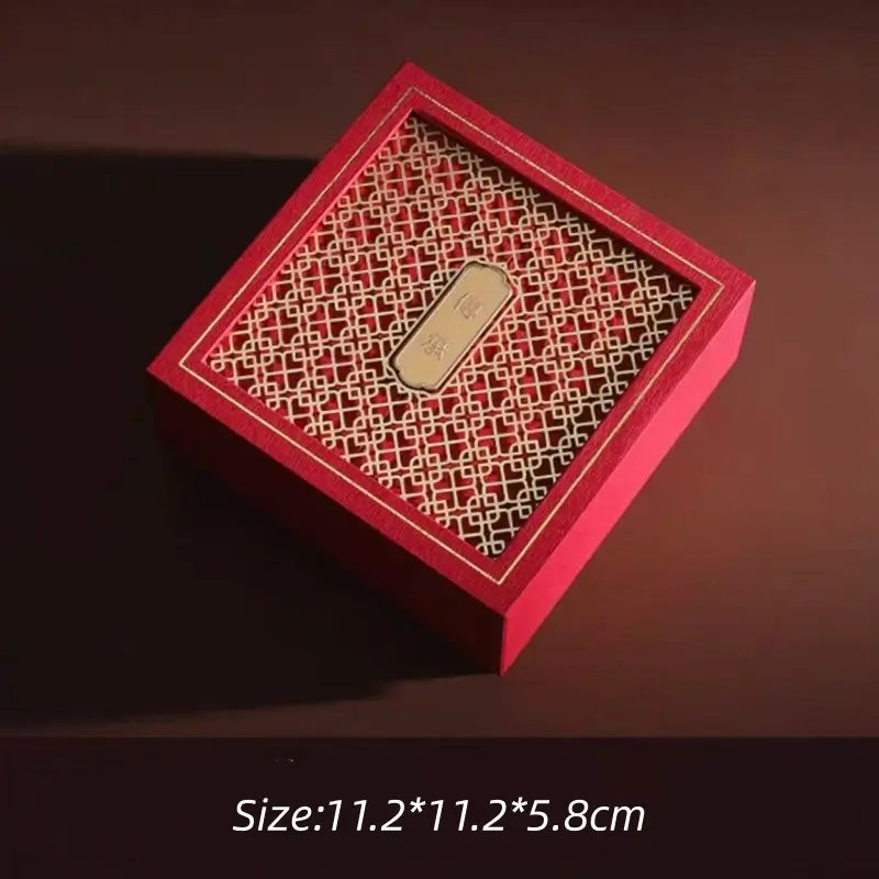 Chinese-Style Hollowed Mortise and Tenon Pattern Jewelry Gift Box-LuckyCharm.Shop