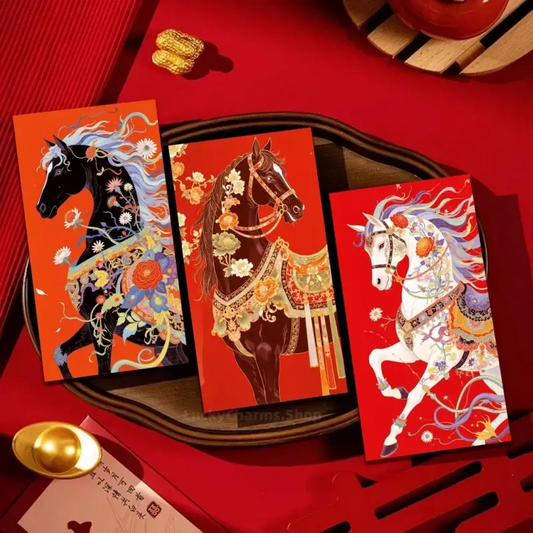 2026 Year of the Horse Chinese Trendy Illustration Creative Red Envelope Set-LuckyCharms.Shop