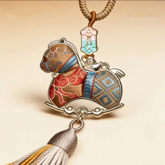 普陀山 聖宋錦馬ペンダント | 中国無形文化遺産 幸運の馬のお守り