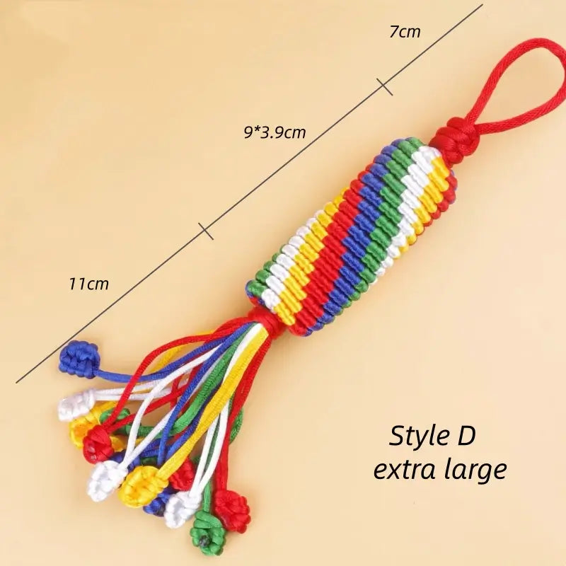 Kumbum Monastery Enpowered Tibetan-Style Five-Color Auspicious Knot Pendant | Tibetan Cultural Gift-LuckyCharms.Shop