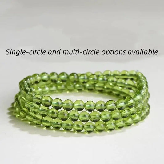 Natural Peridot Green Beaded multi-strand Bracelet for Success Love Health-LuckyChams.Shop