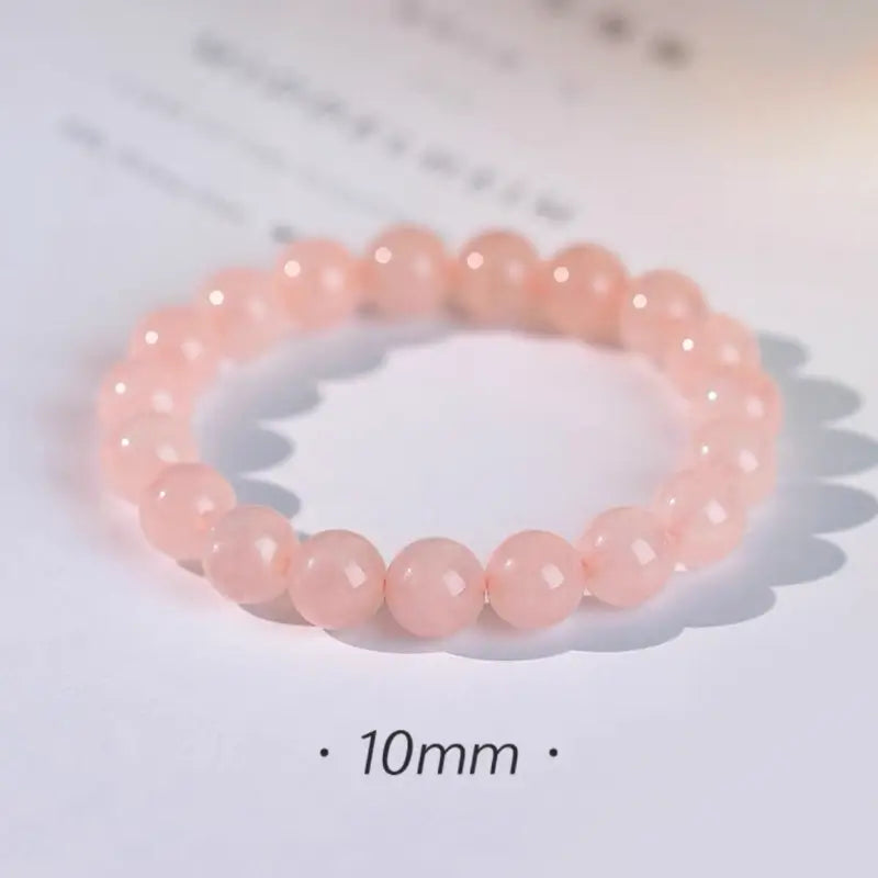 Natural Pink Rose Quartz Fortune & Love Beaded Bracelet-LuckyCharms.Shop