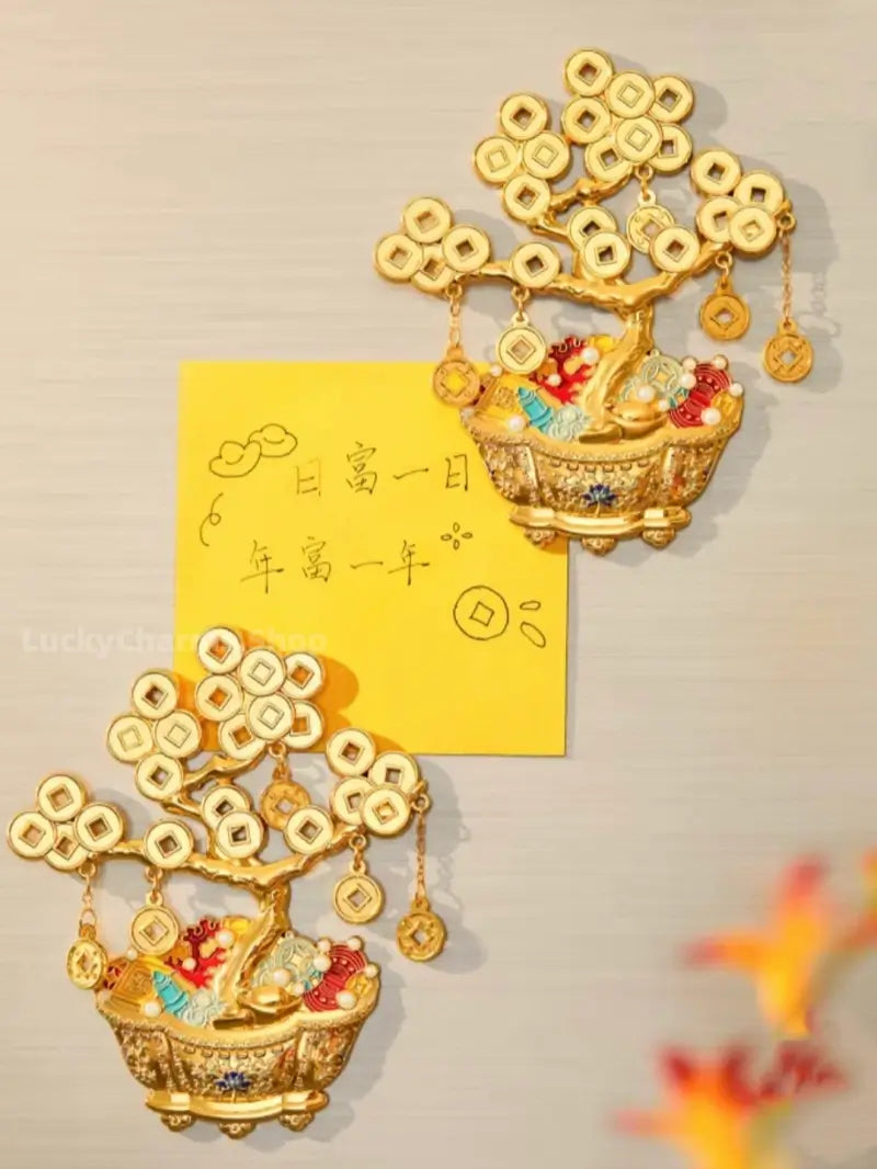 Chinese Auspicious Wealth Money Tree Fridge Magnet | Chinese New Year Gift Souvenir-LuckyCharms.Shop