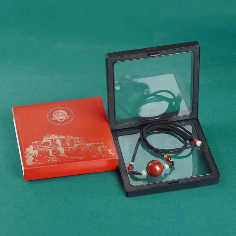 Potala Palace Enpowered Nanhong Agate Luck-Transforming Bead Pendant Necklace-LuckyCharms.Shop