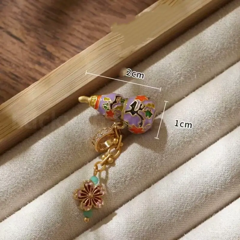 Chinese Style Enamel Gourd Universal Buckle Pendant for Luck Wealth Success-LuckyCharms.Shop