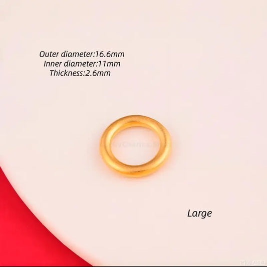 Gold-Plated Plain Circle Peace Buckle | DIY Accessory for Bracelet & Necklace, Matte Frosted Craft, 3 Sizes Available-LuckyCharms.Shop