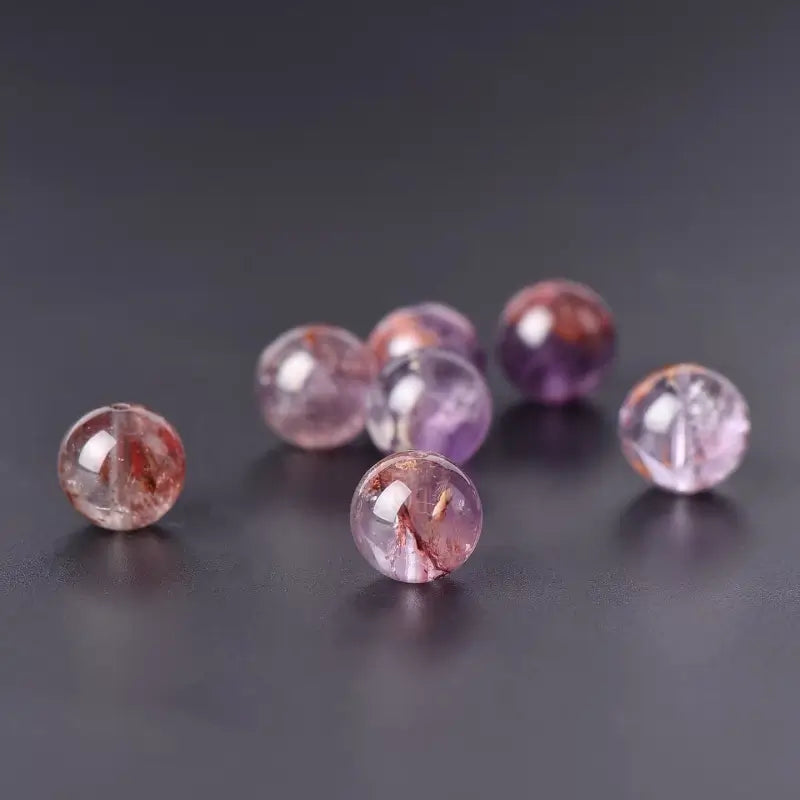 Purple Phantom Quartz Beads, Attract Wealth, Boost Career | DIY Jewelry Accessory-LuckyCharms.Shop