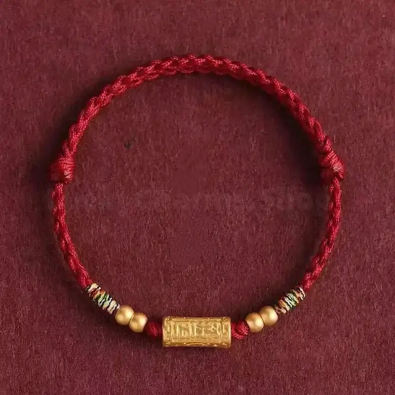 Putuo Mountain Gold-Plated Blessing Lu Lu Tong Handmade Braided Bracelet-LuckyCharms.Shop