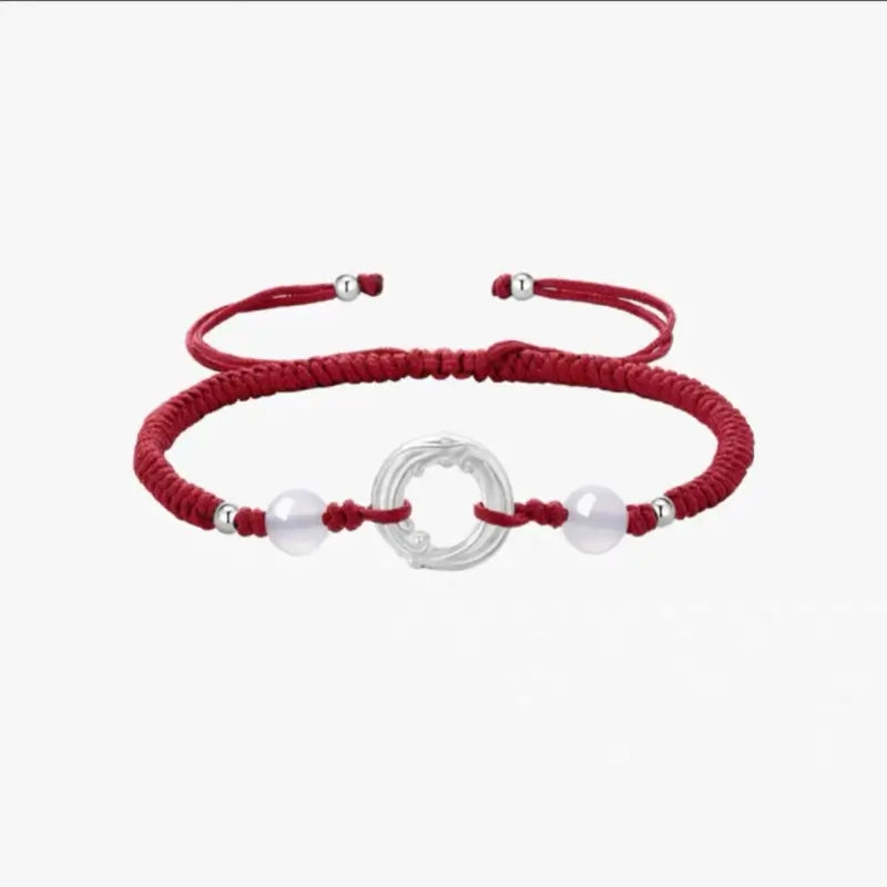 ターンフォーチュン 999 ファインシルバー ピースバックル カップルブレスレット | 回転模様 幸運の干支お守り