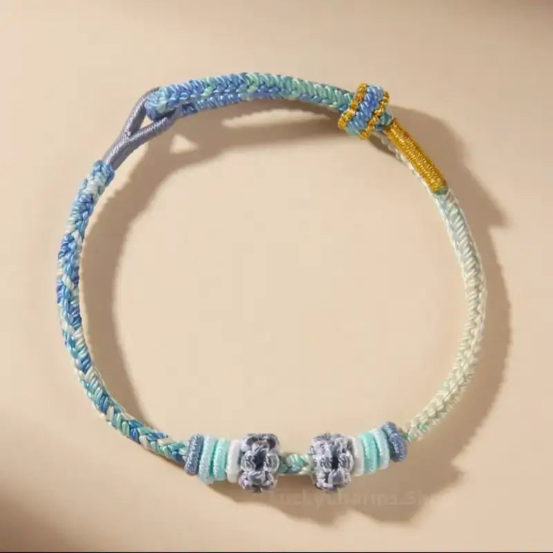 Peach Blossom Knot Gradient Color Love Braided Bracelet | DIY-friendly Series 4-LuckyCharms.Shop