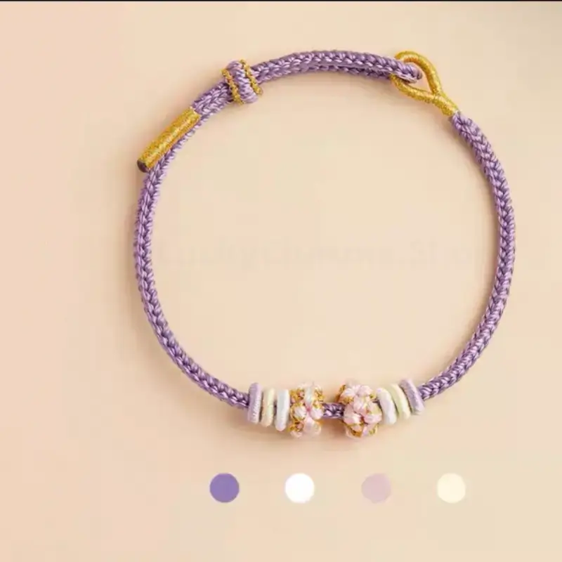 Mount Putuo Blessed Peach Blossom Knot Light Color DIY Bracelet (Series 1)-LuckyCharms.Shop