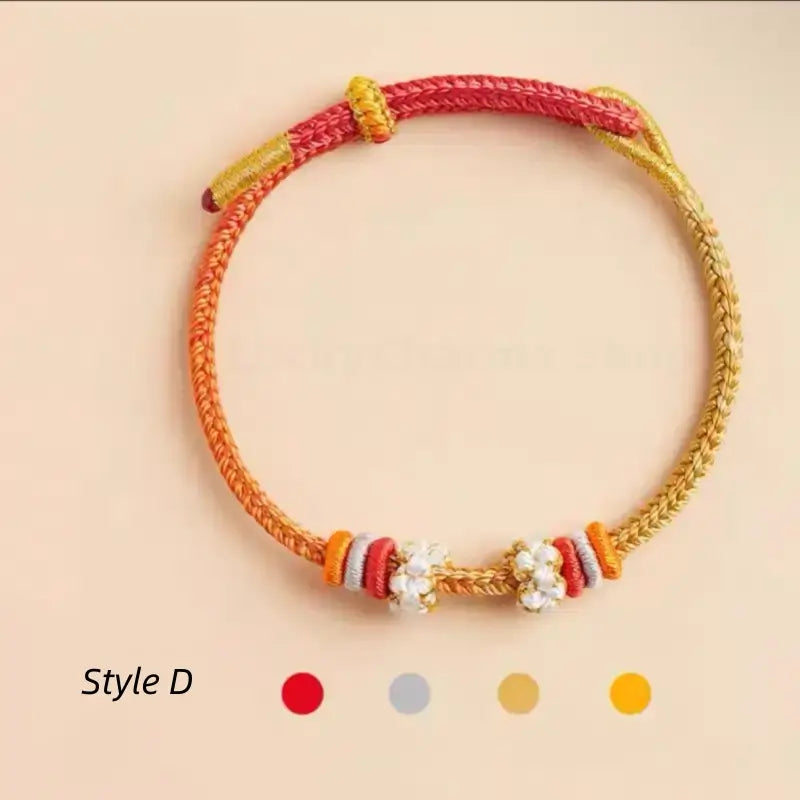 Putuo Blessed Peach Blossom Knot Single-Layer Gradient Color DIY Bracelet (Series 10)-LuckyCharms.Shop