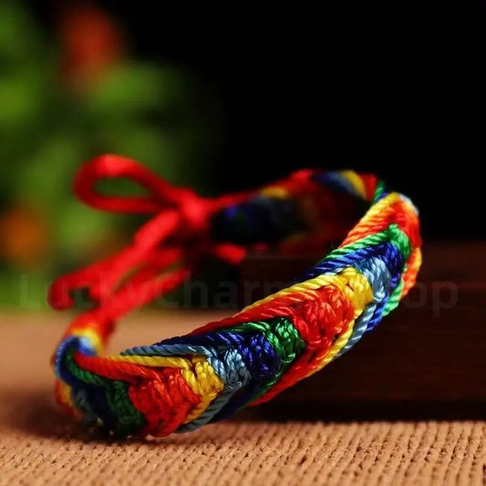Tibetan Style Colorful Rope Braided Bracelet for Protection Success Luck Health-LuckyCharms.Shop