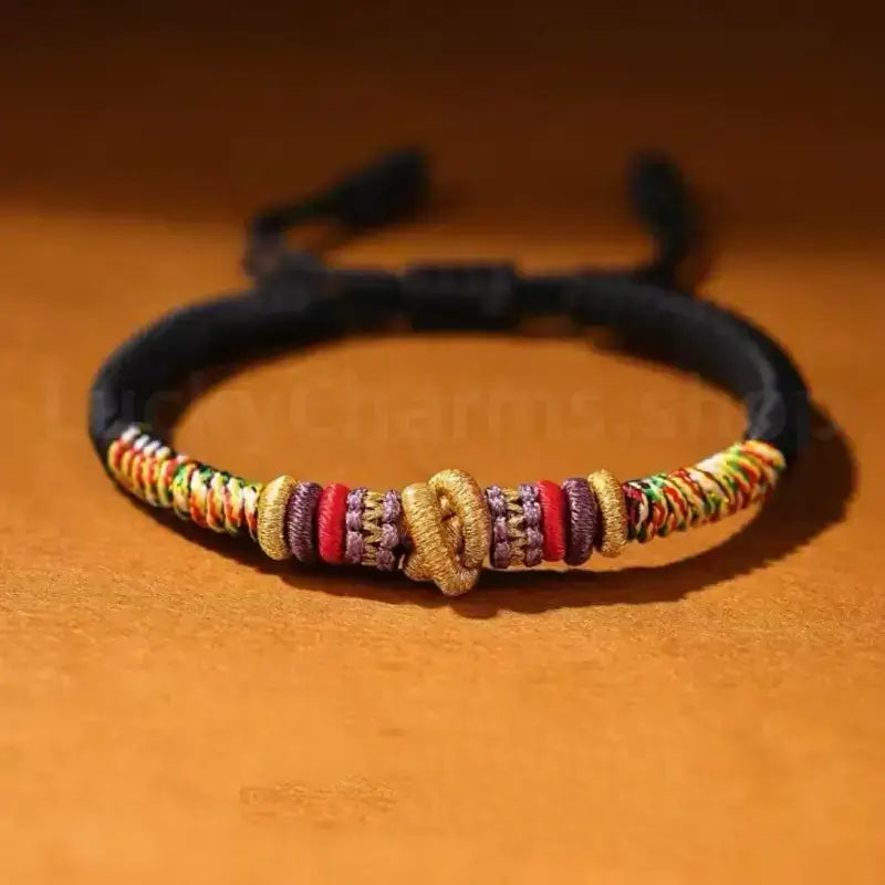Nine-Eyed Vajra Knot · Tibetan-Style Protection Braided Bracelet-LuckyCharms.Shop