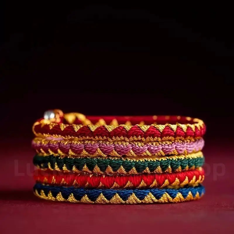 Dragon Scale Motif Nine Vehicle Vajra Knot Braided Bracelet-LuckyCharms.Shop