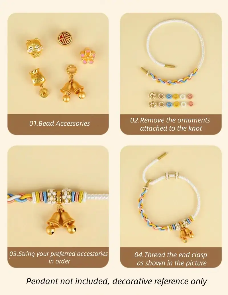 DIY-Friendly Peach Blossom Knot Twist Chain Adjustable Braided Bracelet-LuckyCharms.Shop