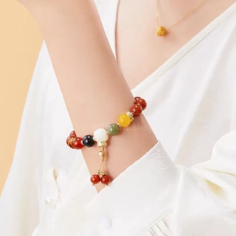 Five Jambhalas Wealth-Attracting Bracelet | Tibetan Buddhism Auspicious Accessory-LuckyCharms.Shop