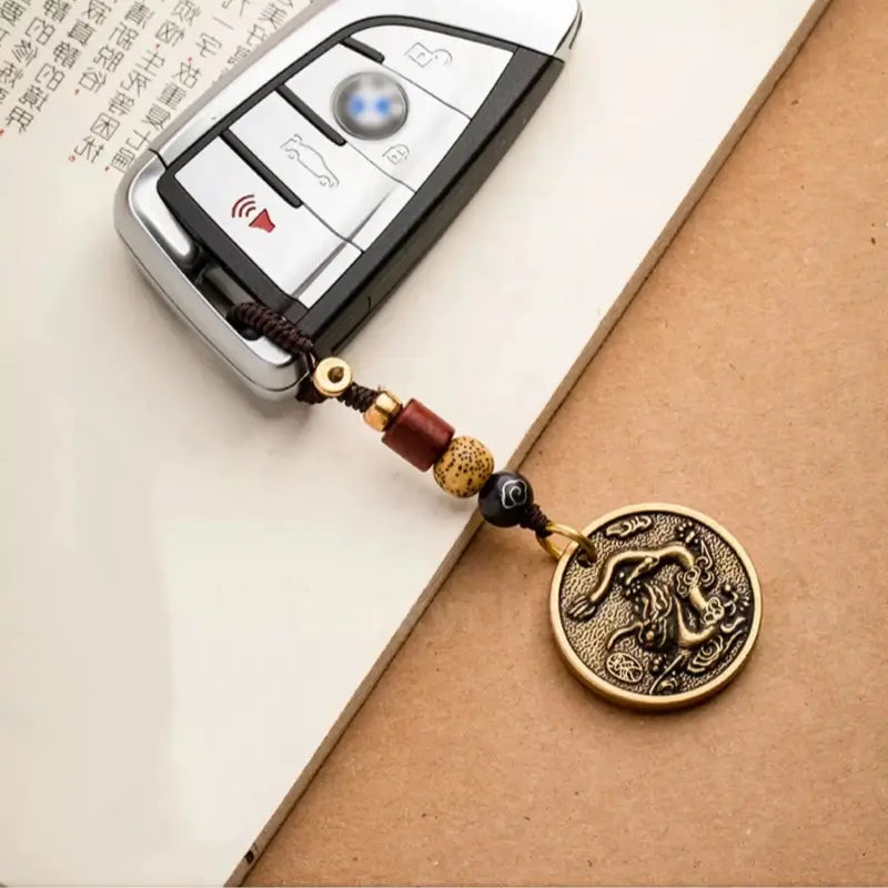 Chinese Zodiac Solid Pure Brass Keychain Protection Charm-LuckyCharms.Shop