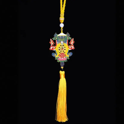 Eight Auspicious Symbols Car Hanger | Tibetan Buddhist Protecting Charm for Vehicle-LuckyCharms.Shop
