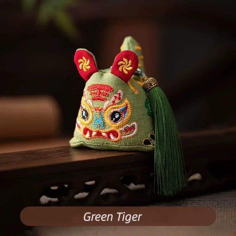 Pure Cotton 3D Embroidery Tiger Sachet for Luck and Protection-LuckyCharms.Shop