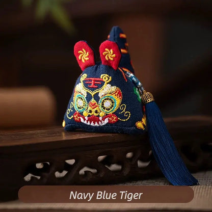 Pure Cotton 3D Embroidery Tiger Sachet for Luck and Protection-LuckyCharms.Shop