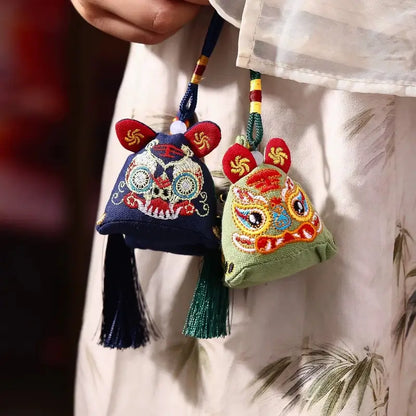 Pure Cotton 3D Embroidery Tiger Sachet for Luck and Protection-LuckyCharms.Shop