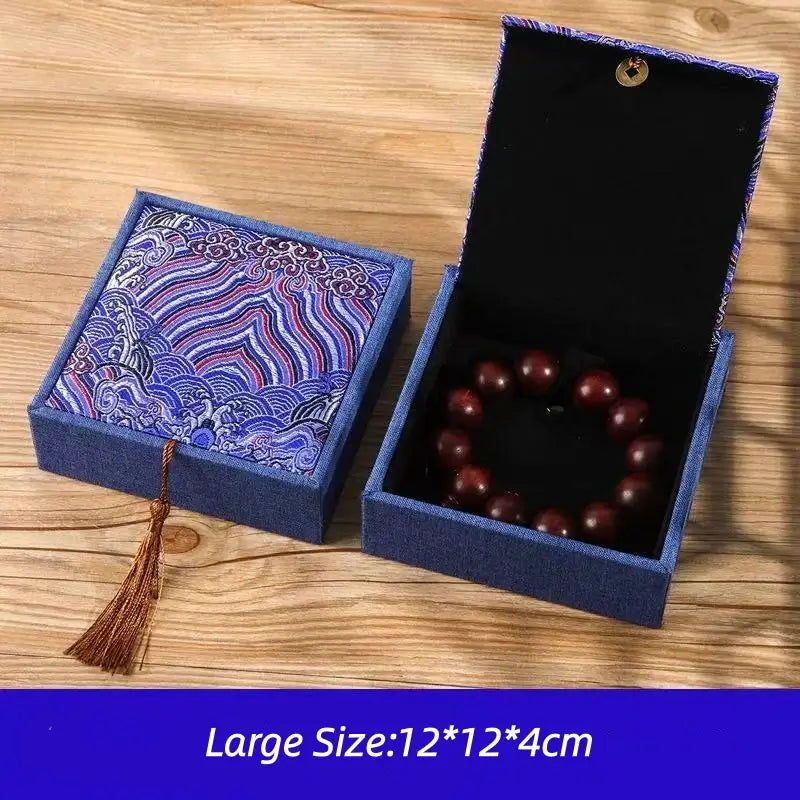 Chinese-Style Embroidered Tasseled Brocade Jewelry Box-LuckyCharms.Shop