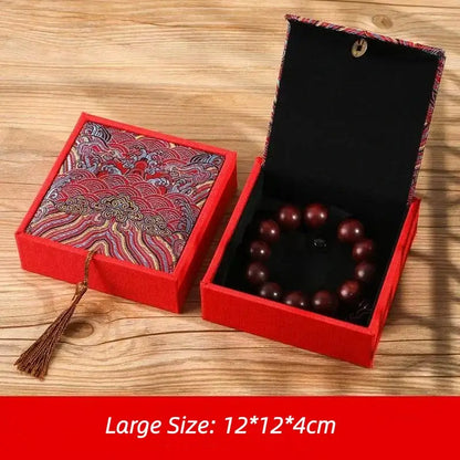 Chinese-Style Embroidered Tasseled Brocade Jewelry Box-LuckyCharms.Shop