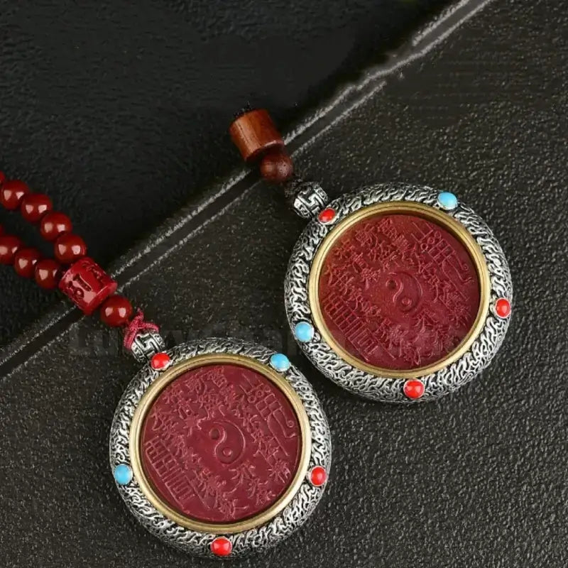 Longhu Mountain Cinnabar Mountain Ghost Blessing Fortune Coin Pendant Taoism-LuckyCharms.Shop