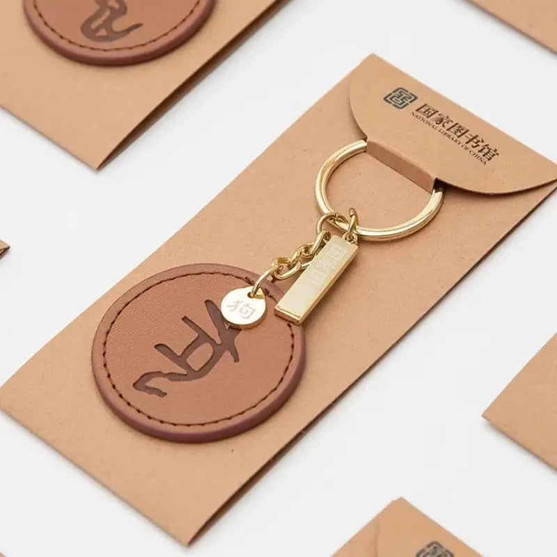 Chinese Zodiac Leather Oracle Bone Script Keychain-LuckyCharms.Shop