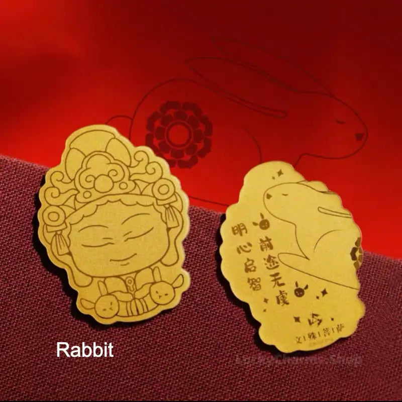 Dunhuang Academy Zodiac Guardian Buddha Gold Phone Sticker | 999 Pure Gold 2mg, Oil Pressure Craft, Authorized Certificate, Gift Box Package-LuckyCharms.Shop