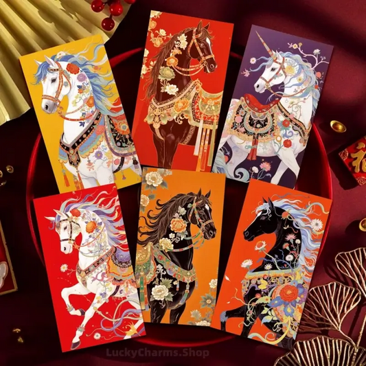 2026 Year of the Horse Chinese Trendy Illustration Creative Red Envelope Set-LuckyCharms.Shop