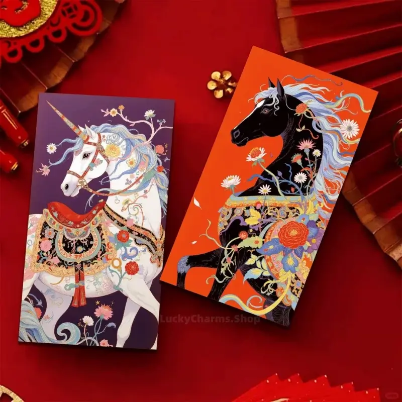 2026 Year of the Horse Chinese Trendy Illustration Creative Red Envelope Set-LuckyCharms.Shop