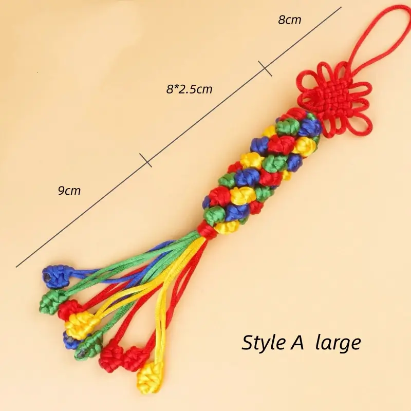 Kumbum Monastery Enpowered Tibetan-Style Five-Color Auspicious Knot Pendant | Tibetan Cultural Gift-LuckyCharms.Shop