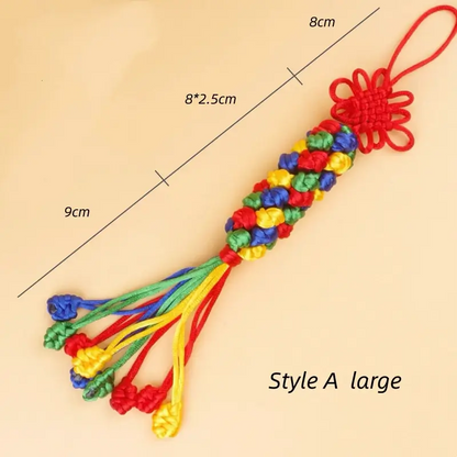 Kumbum Monastery Enpowered Tibetan-Style Five-Color Auspicious Knot Pendant | Tibetan Cultural Gift-LuckyCharms.Shop