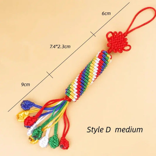 Kumbum Monastery Enpowered Tibetan-Style Five-Color Auspicious Knot Pendant | Tibetan Cultural Gift-LuckyCharms.Shop