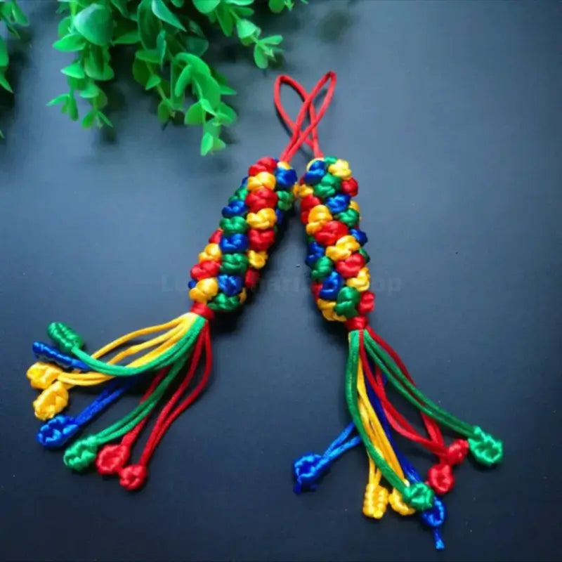 Kumbum Monastery Enpowered Tibetan-Style Five-Color Auspicious Knot Pendant | Tibetan Cultural Gift-LuckyCharms.Shop