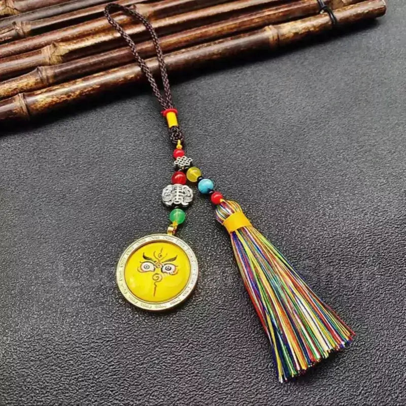 Kumbum Monastery Enpowered Tibetan-Style Yellow Jambhala Wealth-Attracting Pendant-LuckyCharms.Shop