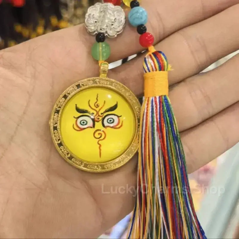 Kumbum Monastery Enpowered Tibetan-Style Yellow Jambhala Wealth-Attracting Pendant-LuckyCharms.Shop