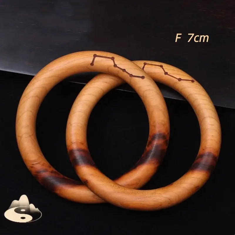 Longhu Mountain Natural Wood Blessing Qiankun Circle Pendant Luck Success-LuckyCharms.Shop