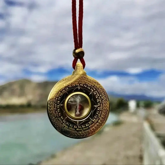Yarchen Gar Produced Manjushri Wisdom Wheel Portable Spiritual Pendant-LuckyCharms.Shop