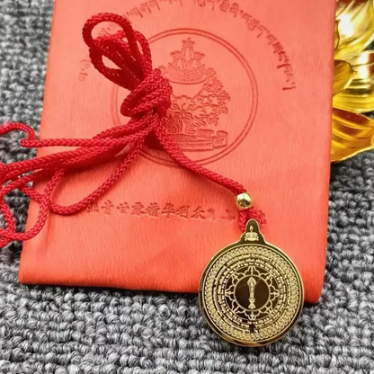 Yarchen Gar Produced Manjushri Wisdom Wheel Portable Spiritual Pendant-LuckyCharms.Shop