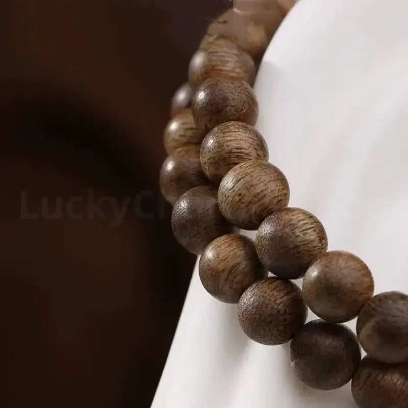 Red Sandalwood Carved Six-Syllable Mantra Men's Enpowered Bracelet-LuckyCharms.Shop