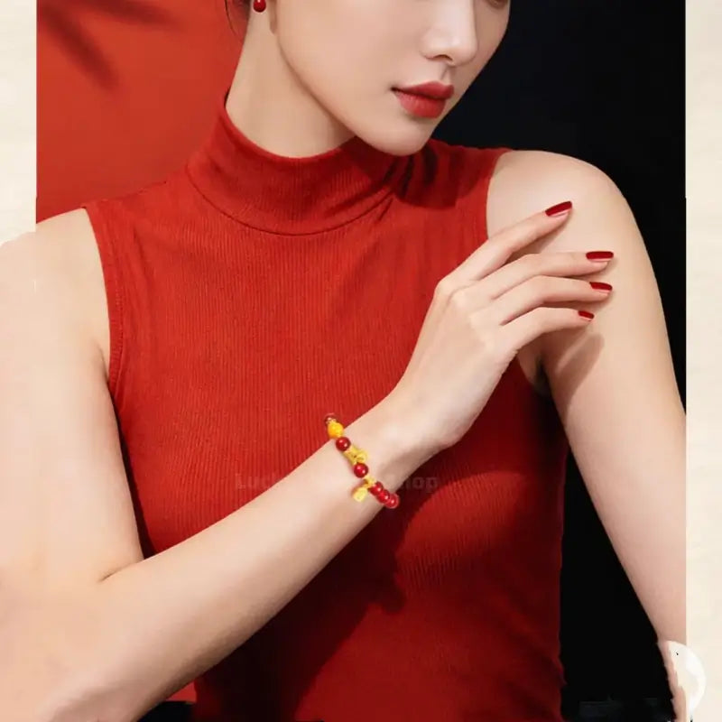 Immediate Wealth Natural Agate Gold-Plated Horse Bracelet | 2026 Year of the Horse Lucky Jewelry-LuckyCharms.Shop