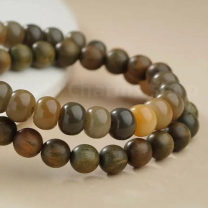 Green Sandalwood Bodhi Double-Wrap Wealth & Widsom Enpowered Bracelet-LuckyCharms.Shop