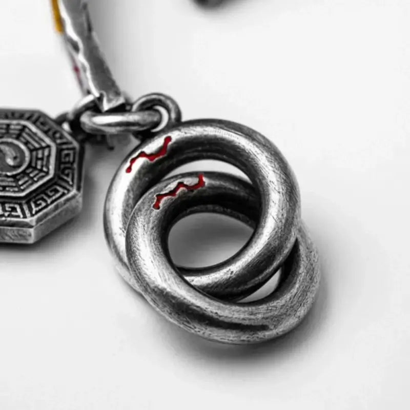 Traditional Taoist Silver & Gold-Plated God of Wealth Talisman YINYANG Bracelet-LuckyCharms.Shop