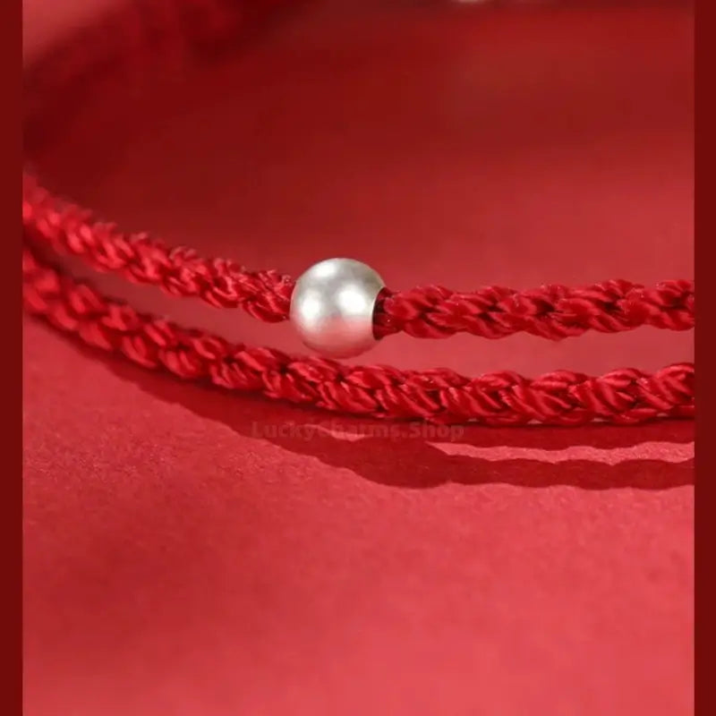 Horse Treading on Good Fortune Natural Cinnabar 999 Fine Silver Horse Red Bracelet & Beaded Bracelet Set-LuckyCharms.Shop