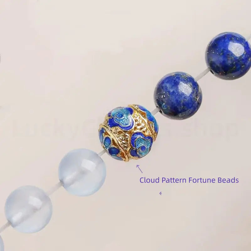 Natural Lapis Lazuli Aquamarine Beaded Bracelet for Success Wisdom Luck -LuckyCharms.Shop