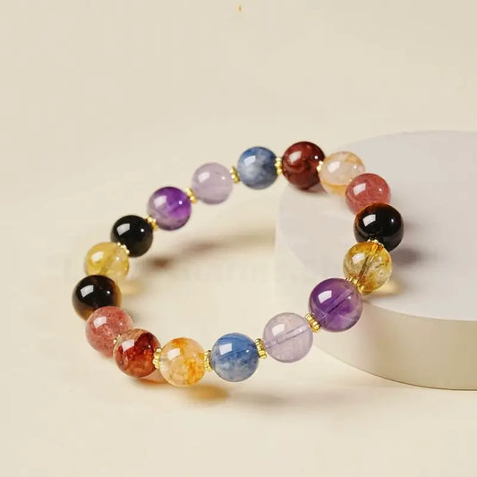 Natural Multi-Gem Crystal Love Luck & Wisdom Bracelet for Women-LuckyCharms.Shop