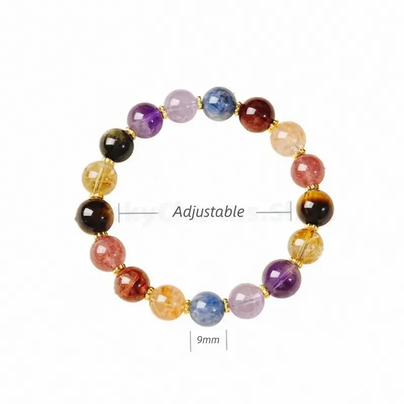 Natural Multi-Gem Crystal Love Luck & Wisdom Bracelet for Women-LuckyCharms.Shop